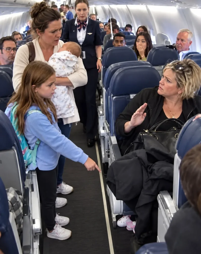 Fiica surprinde pasagerii într-un avion