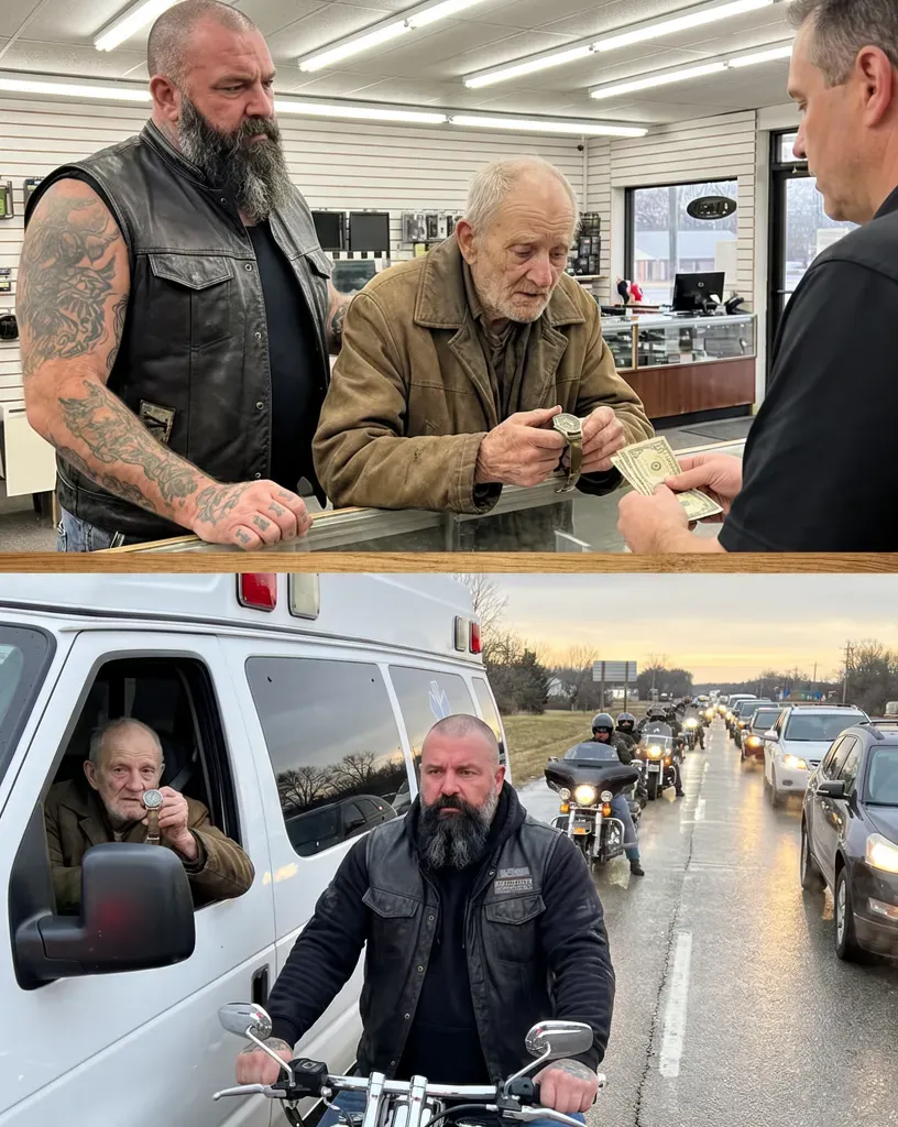 Motocicliști ajută om fără avere